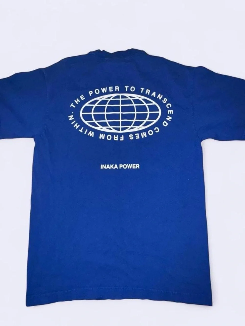 INAKA POWER Blue Graphic Tee Globe Logo Streetwear